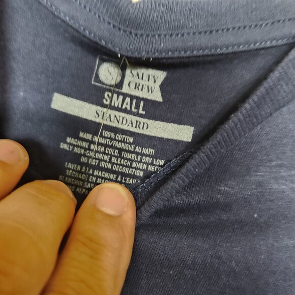NWT Salty Crew T Shirt Men's Size S Blue Short Sleeve Thrill Seekers Risk Takers - Picture 8 of 11